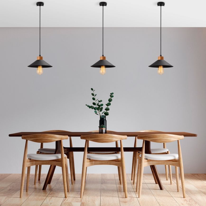 Pendant lamp MANAVGAT 1xE27/40W/230V black/brown