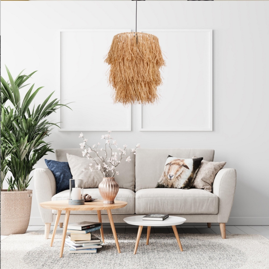 Pendant lamp TASSEL 1xE27/40W/230V raffia