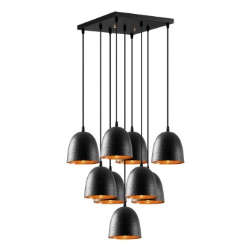 Pendant lamp TATTOO 9xE27/40W/230V black