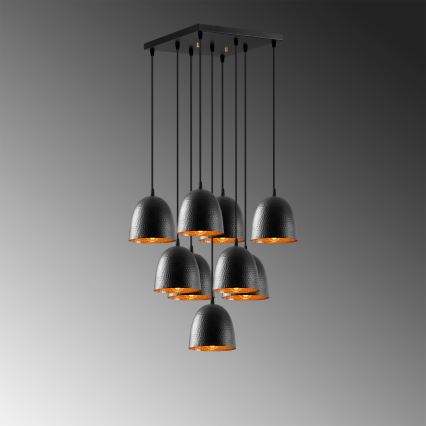Pendant lamp TATTOO 9xE27/40W/230V black