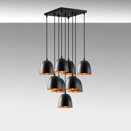 Pendant lamp TATTOO 9xE27/40W/230V black