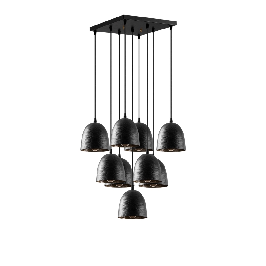 Pendant lamp TATTOO 9xE27/40W/230V black