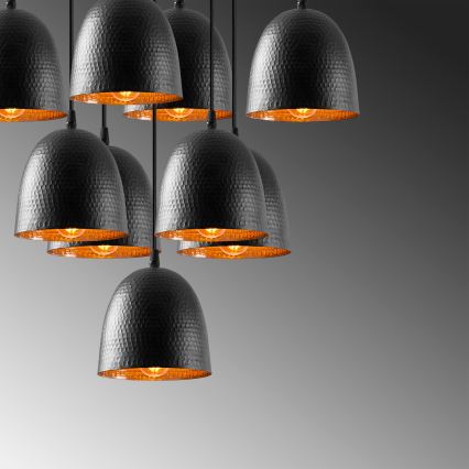 Pendant lamp TATTOO 9xE27/40W/230V black