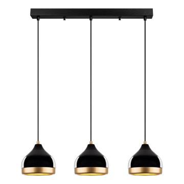 Pendant lamp YILDO 3xE27/40W/230V black/gold