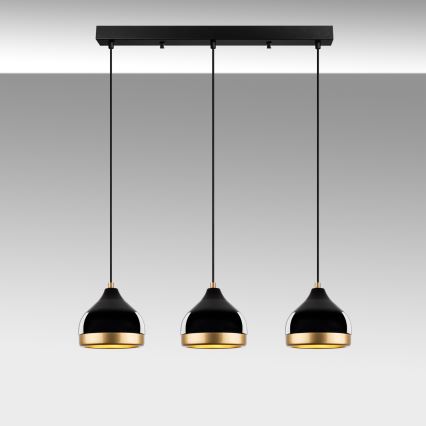 Pendant lamp YILDO 3xE27/40W/230V black/gold