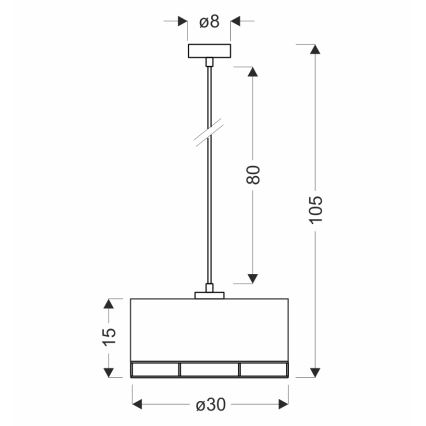 Pendant Light ARDI 1xE27/40W/230V Black/Brown