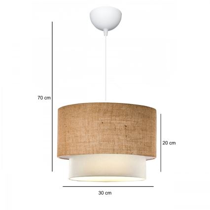 Pendant Light AYD 1xE27/15W/230V beige/white