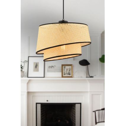 Pendant Light BARETTE 1xE27/60W/230V beige/black