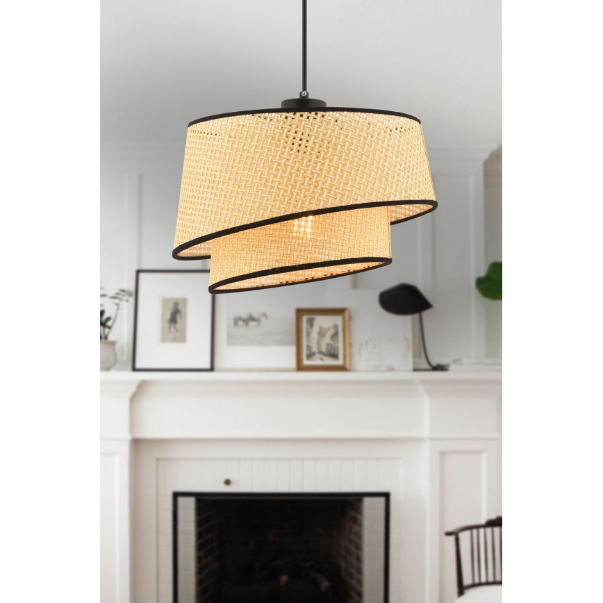 Pendant Light BARETTE 1xE27/60W/230V beige/black
