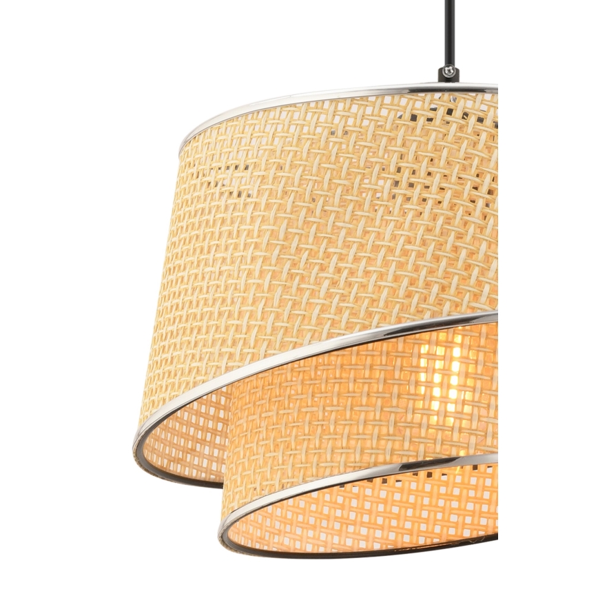 Pendant Light BARETTE 1xE27/60W/230V beige/polished chrome
