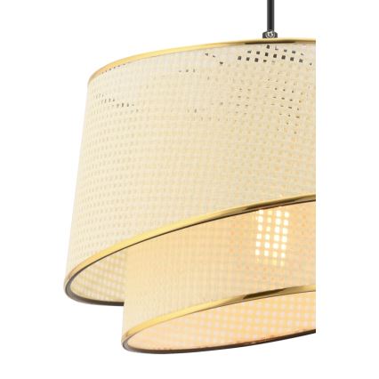 Pendant Light BARETTE 1xE27/60W/230V cream/gold