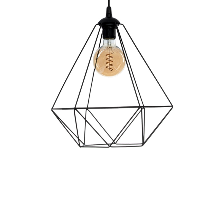 Pendant light BASKET 1xE27/60W/230V black