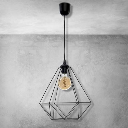 Pendant light BASKET 1xE27/60W/230V black