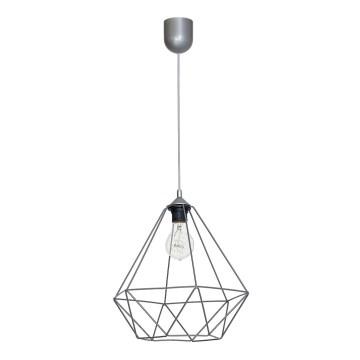 Pendant light BASKET 1xE27/60W/230V grey