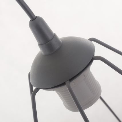 Pendant light BASKET 1xE27/60W/230V grey
