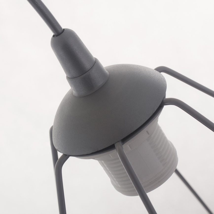 Pendant light BASKET 1xE27/60W/230V grey