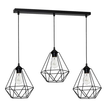 Pendant light BASKET 3xE27/60W/230V black