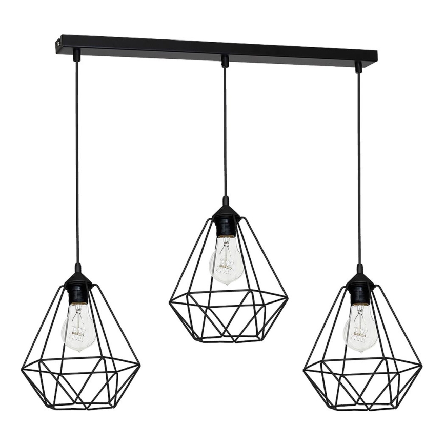 Pendant light BASKET 3xE27/60W/230V black