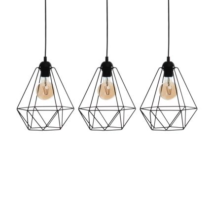 Pendant light BASKET 3xE27/60W/230V black