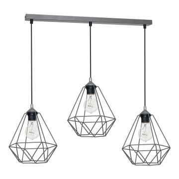 Pendant light BASKET 3xE27/60W/230V grey