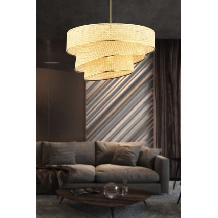 Pendant Light COUPER 1xE27/60W/230V beige/gold