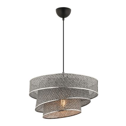 Pendant light COUPER 1xE27/60W/230V grey/shiny chrome