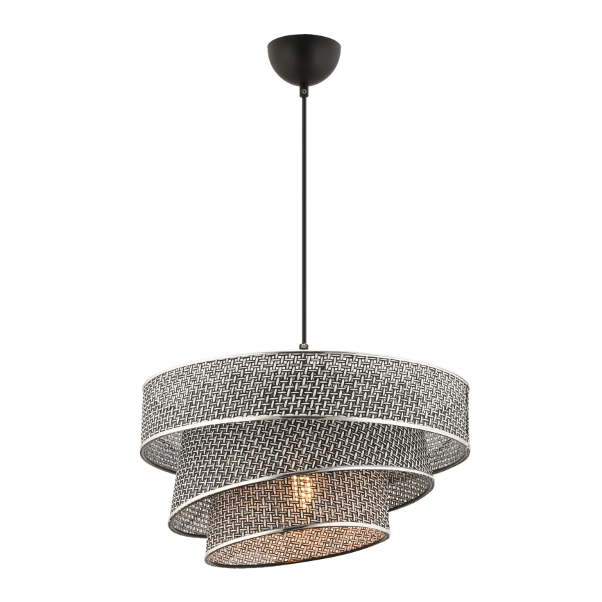 Pendant light COUPER 1xE27/60W/230V grey/shiny chrome