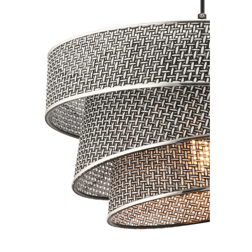 Pendant light COUPER 1xE27/60W/230V grey/shiny chrome