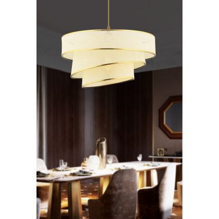 Pendant light COUPER 1xE27/60W/230V white/gold
