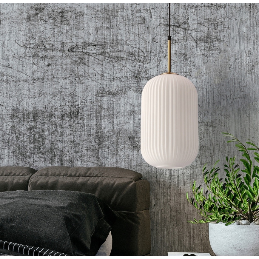 Pendant light CRESTO 1xE27/40W/230V white/gold