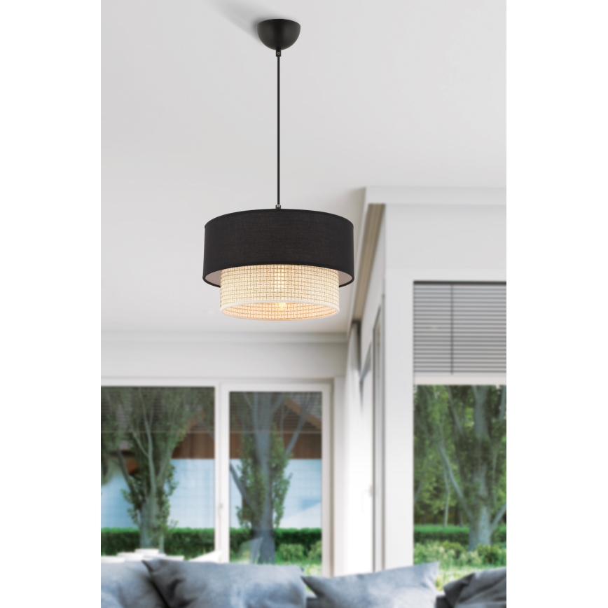 Pendant Light ECHO 1xE27/60W/230V Black/Cream