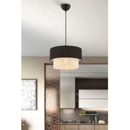 Pendant light ECHO 1xE27/60W/230V black/cream