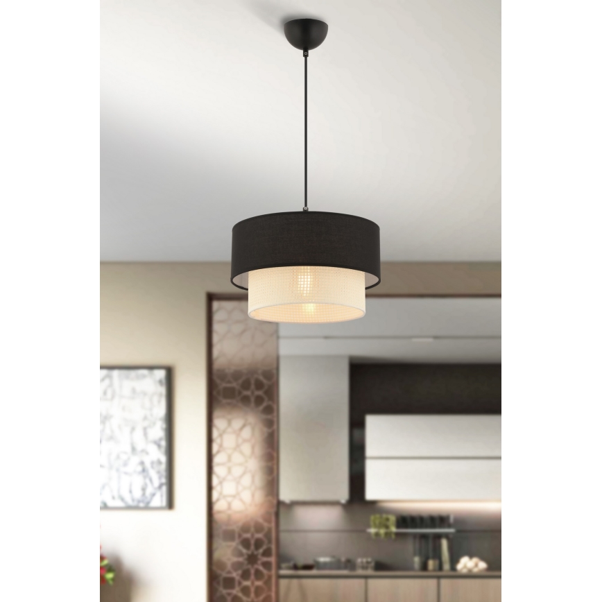 Pendant light ECHO 1xE27/60W/230V black/cream