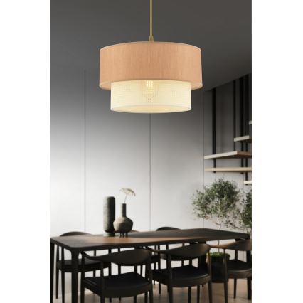 Pendant light ECHO 1xE27/60W/230V brown/creme