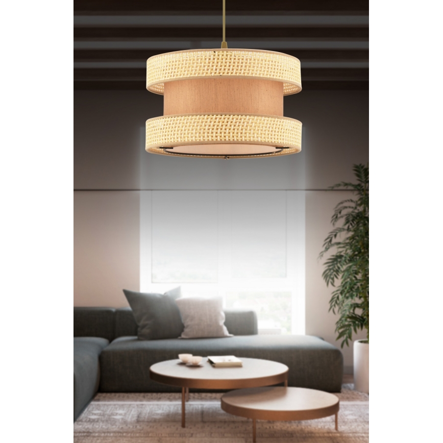 Pendant Light HALO 1xE27/60W/230V Brown/Beige
