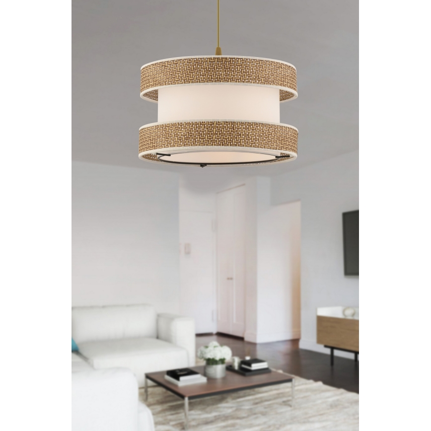 Pendant light HALO 1xE27/60W/230V cream/beige