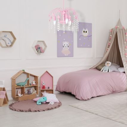 Pendant light KROPELKA 3xE14/60W/230V pink
