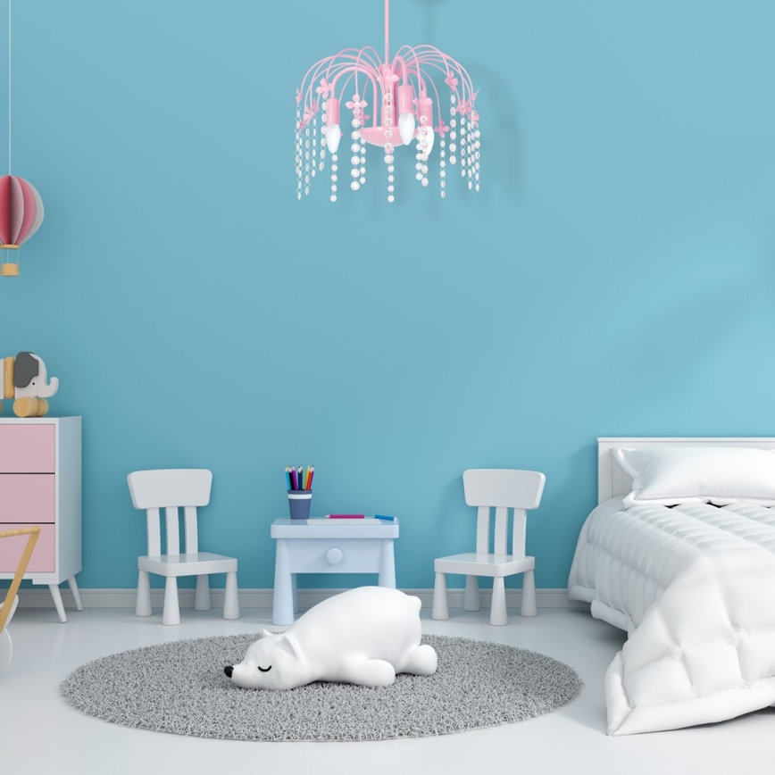 Pendant light KROPELKA 3xE14/60W/230V pink