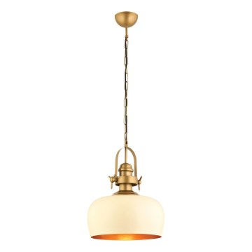 Pendant light MONZA 1xE27/40W/230V 30 cm cream/bronze