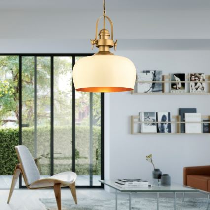 Pendant light MONZA 1xE27/40W/230V 30 cm cream/bronze