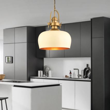 Pendant light MONZA 1xE27/40W/230V 30 cm cream/bronze