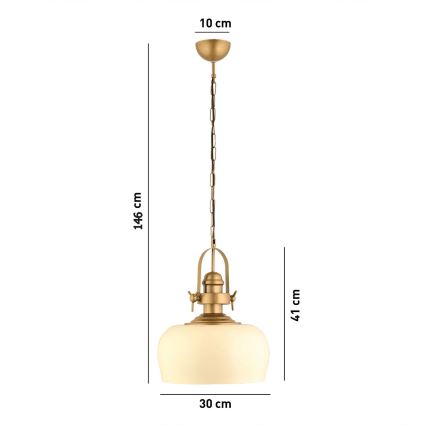 Pendant light MONZA 1xE27/40W/230V 30 cm cream/bronze