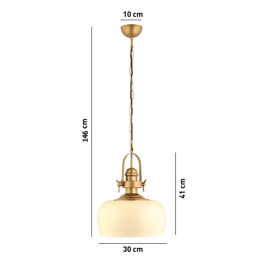 Pendant light MONZA 1xE27/40W/230V 30 cm cream/bronze