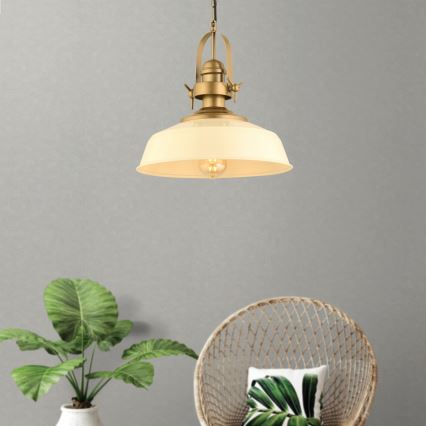Pendant light MONZA 1xE27/40W/230V 35 cm cream/bronze