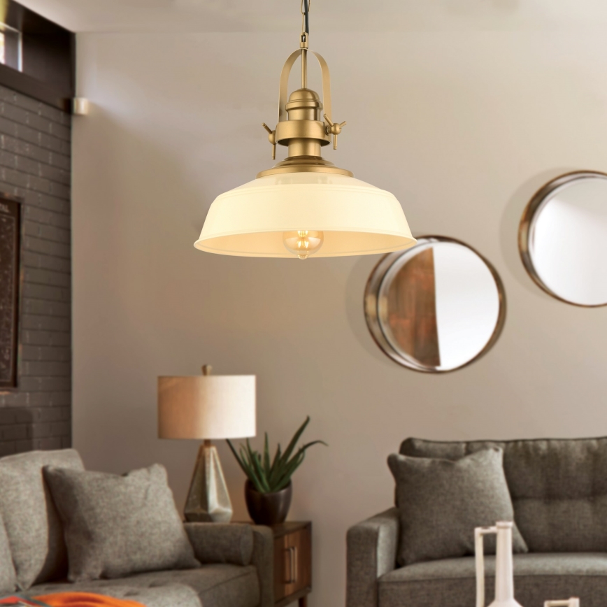 Pendant light MONZA 1xE27/40W/230V 35 cm cream/bronze