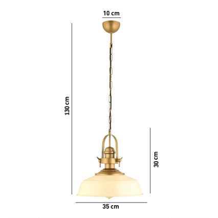 Pendant light MONZA 1xE27/40W/230V 35 cm cream/bronze