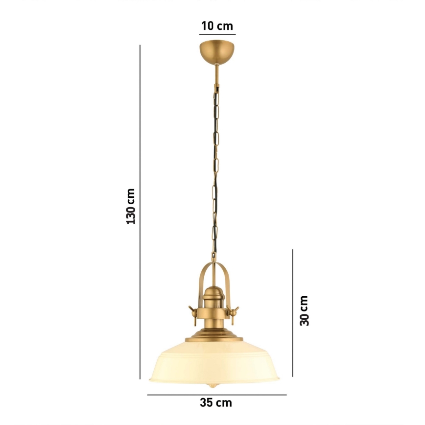 Pendant light MONZA 1xE27/40W/230V 35 cm cream/bronze