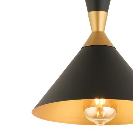 Pendant Light MONZA 1xE27/40W/230V Ø 25 cm Black/Gold