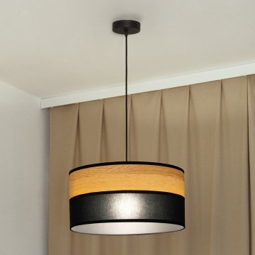 Pendant light on cable ALBA 1xE27/15W/230V Ø 45 cm black/brown