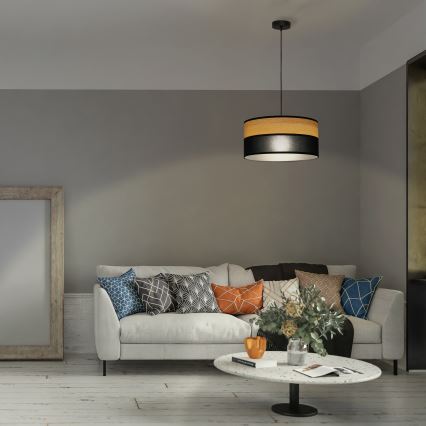 Pendant light on cable ALBA 1xE27/15W/230V Ø 45 cm black/brown